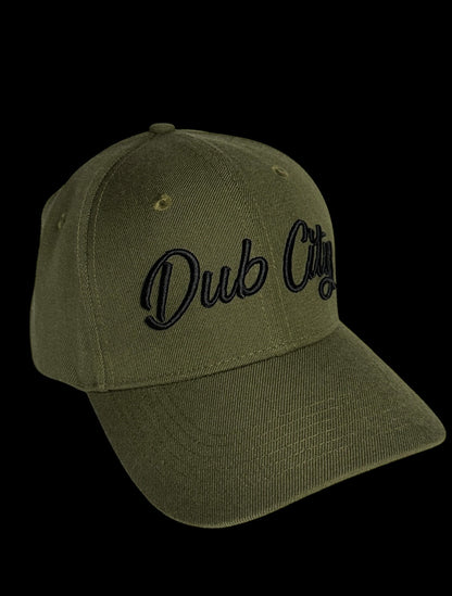 DUB CITY "KHAKI GREEN/BLACK" PREMIUM 6 PANEL SNAPBACK BASEBALL CAP