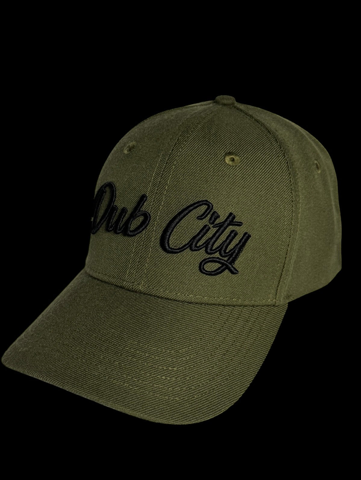 DUB CITY "KHAKI GREEN/BLACK" PREMIUM 6 PANEL SNAPBACK BASEBALL CAP