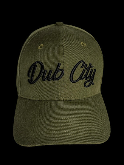 DUB CITY "KHAKI GREEN/BLACK" PREMIUM 6 PANEL SNAPBACK BASEBALL CAP