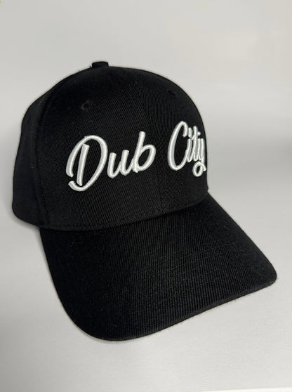 DUB CITY "CLASSIC BLACK/WHITE" PREMIUM 6 PANEL SNAPBACK BASEBALL CAP