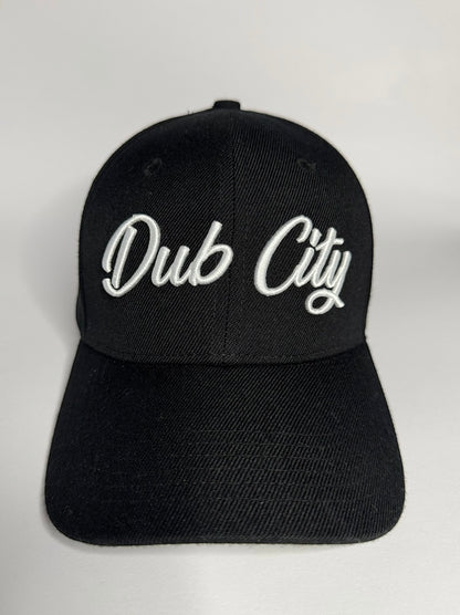 DUB CITY "CLASSIC BLACK/WHITE" PREMIUM 6 PANEL SNAPBACK BASEBALL CAP