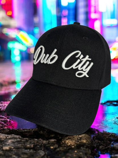 DUB CITY "CLASSIC BLACK/WHITE" PREMIUM 6 PANEL SNAPBACK BASEBALL CAP