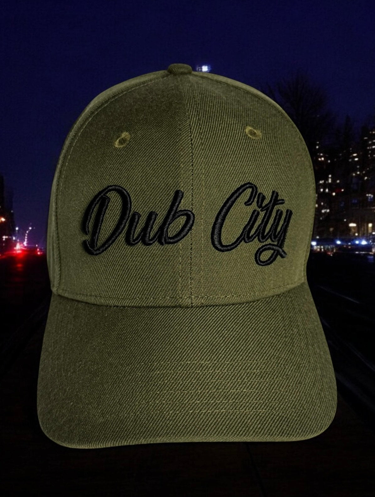 DUB CITY "KHAKI GREEN/BLACK" PREMIUM 6 PANEL SNAPBACK BASEBALL CAP